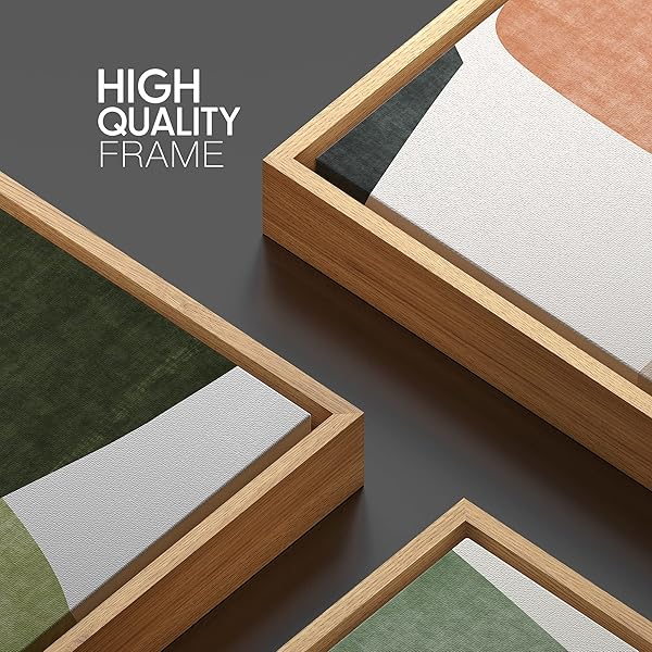 SIGNWIN SIGNWIN Framed Canvas Print Trio of Multicolored Transparent Ovals Abstract Art for Living Room Bedroom Office 16x24x3 Natural - View 5 of 6