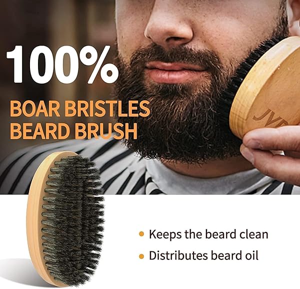 JVR JVR Beard Grooming Kit for Men with Oil Balm and Boar Brush Perfect Gift for Him Dad Boyfriend - View 6 of 9