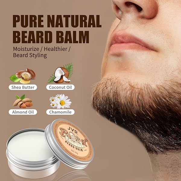 JVR JVR Beard Grooming Kit for Men with Oil Balm and Boar Brush Perfect Gift for Him Dad Boyfriend - View 7 of 9