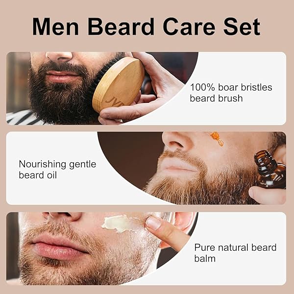 JVR JVR Beard Grooming Kit for Men with Oil Balm and Boar Brush Perfect Gift for Him Dad Boyfriend - View 8 of 9