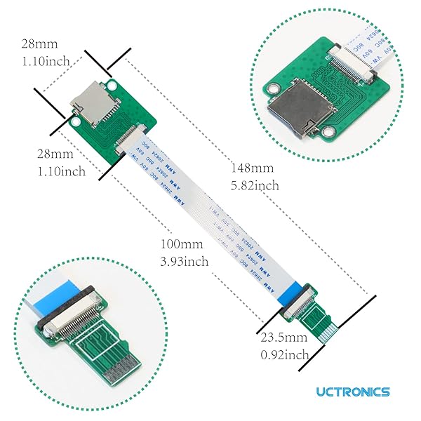 UCTRONICS UCTRONICS 15cm Micro SD Card Extension Cable - Flexible Adapter for Raspberry Pi, Arduino & 3D Printers (4 Pack) - View 3 of 7
