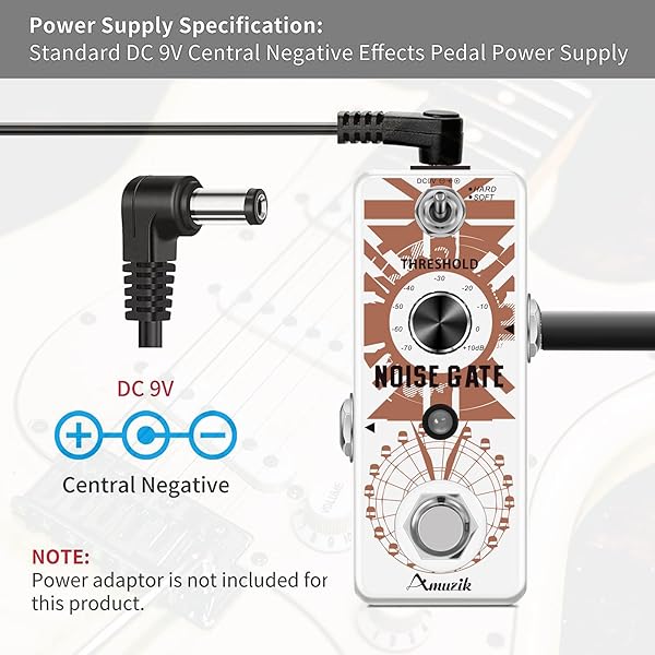 Amuzik Amuzik Guitar Noise Gate Effect Pedal for Electric Guitar Full Metal Shell True Bypass Mini Size Noiser Killer Cleaner Noise Suppressor - View 6 of 10