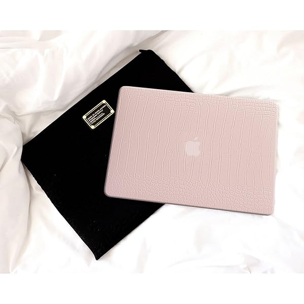 FUNUT Funut Crocodile Leather Case for MacBook Air 13 Inch 2021 2020 2019 2018 M1 A2337 A2179 A1932 with Keyboard Cover Pink - View 9 of 10