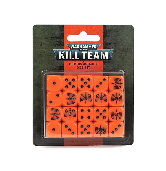 Games Workshop Warhammer 40k Kill Team Adeptus Astartes Dice Set Black 99220101025 for Strategy Gaming and Collectors