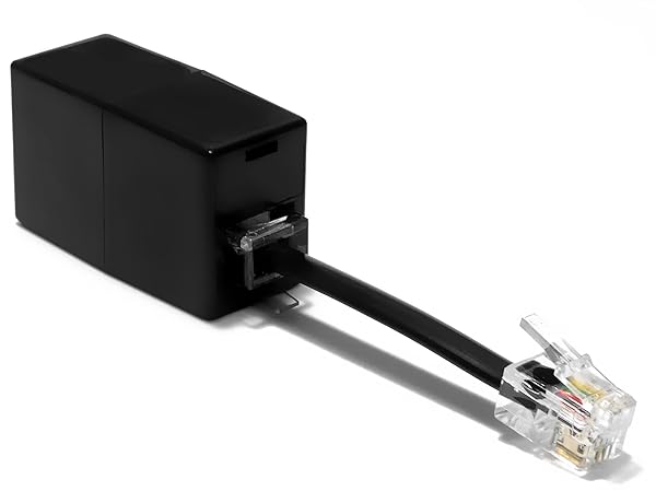 AmzPRO AmzDeals RJ11 to RJ9 Adapter - 1-Pack Female RJ11 (6P4C) to Male RJ9 (4P4C) Plug for Clear Calls