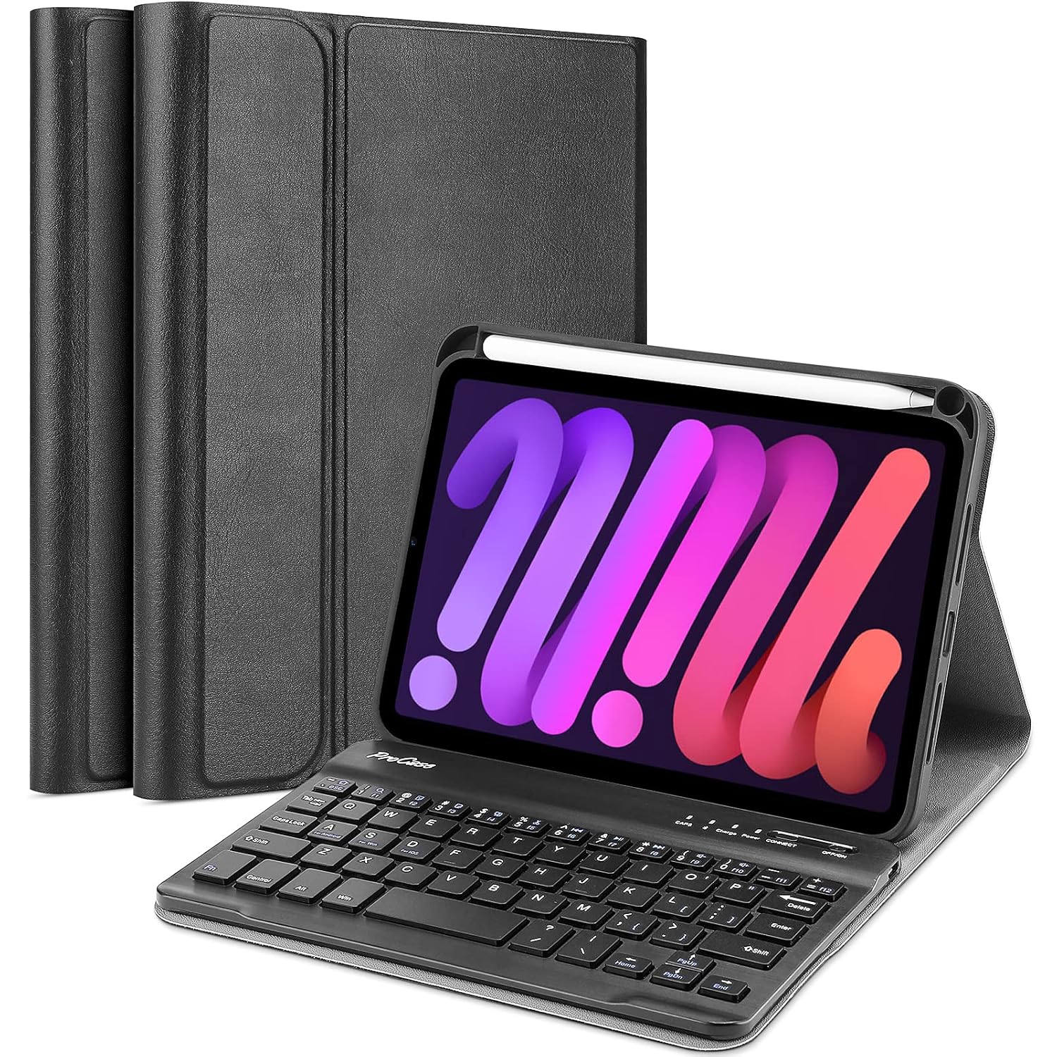 ProCase Keyboard Case for iPad Mini 7 and 6 with Detachable Wireless Keyboard Protective Cover for 8.3 Inch Black
