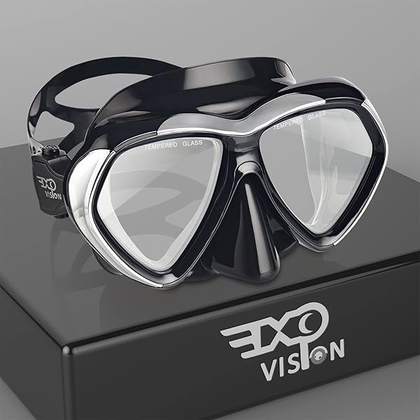 EXP VISION Professional Anti-Fog Scuba Diving Mask - Tempered Glass Snorkel Goggles for Ultimate Underwater Adventure