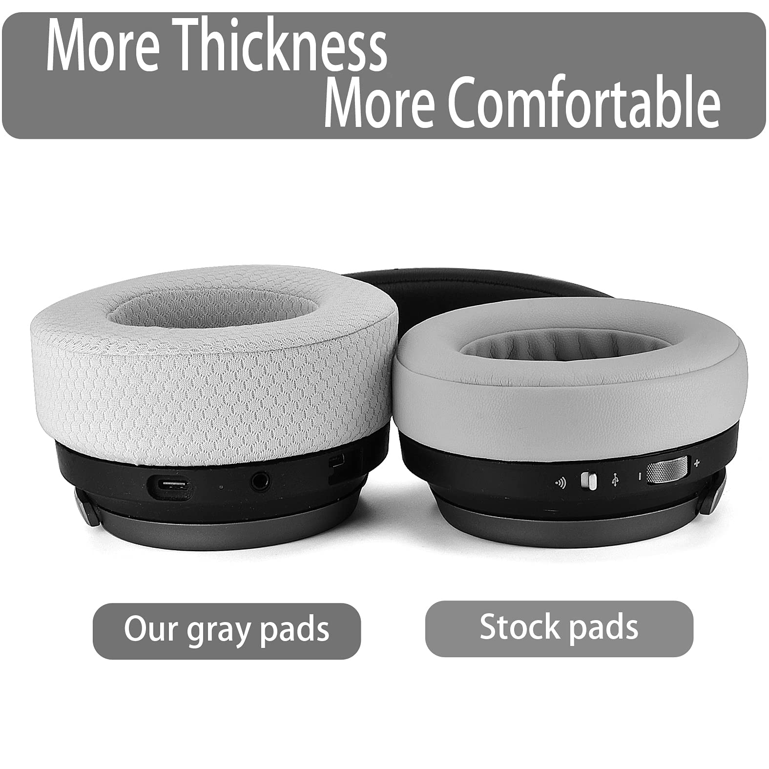 Upgrade VirtuosoXT Gray Thicker Earpads for Corsair Virtuoso RGB Wireless SE Gaming Headset Breathable High Density Noise Cancelling Foam - View 4 of 7