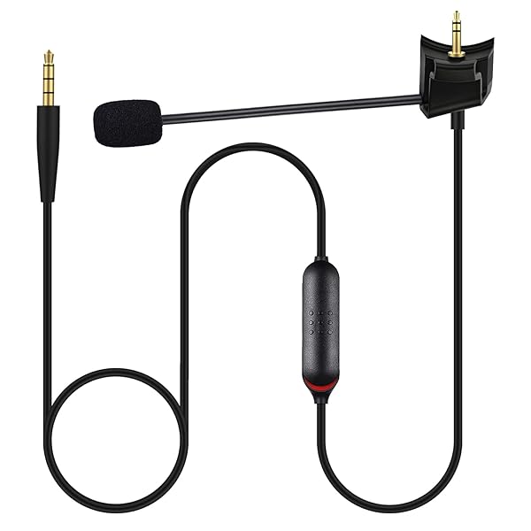 Xivip Replacement Microphone Headphones Cable for Bose QuietComfort 35 QC35 QC35 II Boom Gaming Mic with Mute Switch for Xbox One PS4 PS5 PC 4FT