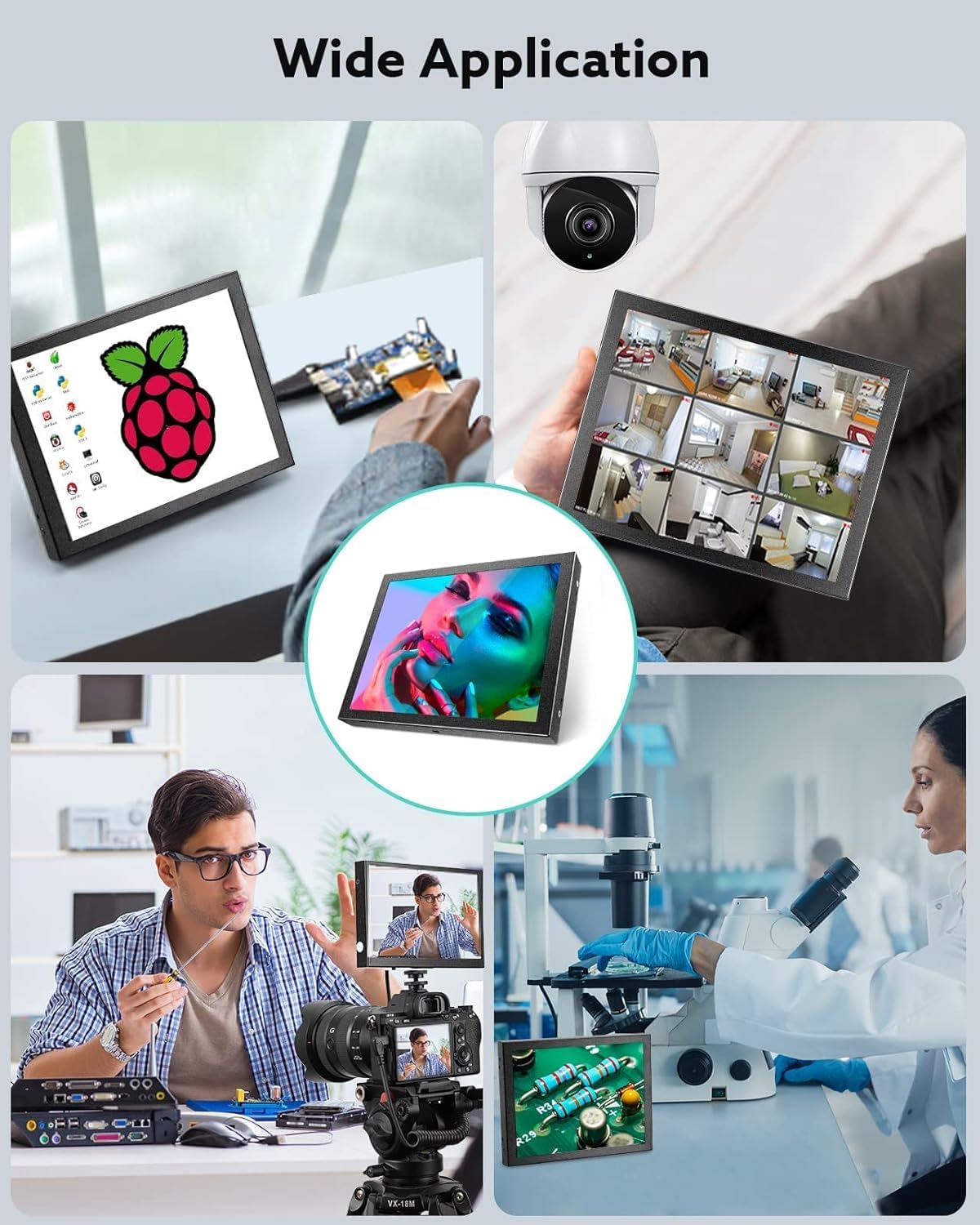 Eyoyo 8 Inch Mini Monitor 1024x768 Resolution Car Rear View TFT LCD Screen with HDMI VGA AV Input for PC DVD DVR CCD 140 Degree Wide View - View 8 of 9