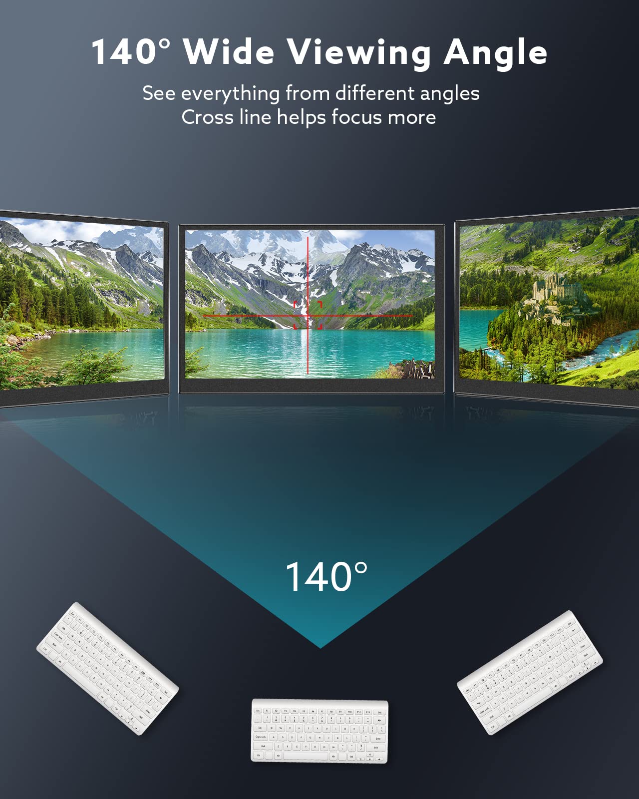 Eyoyo 7 Inch Mini Monitor 1024x600 Resolution Car Rear View TFT LCD Screen with HDMI VGA AV Input for PC DVD DVR CCD 140 Degree Wide View - View 4 of 9