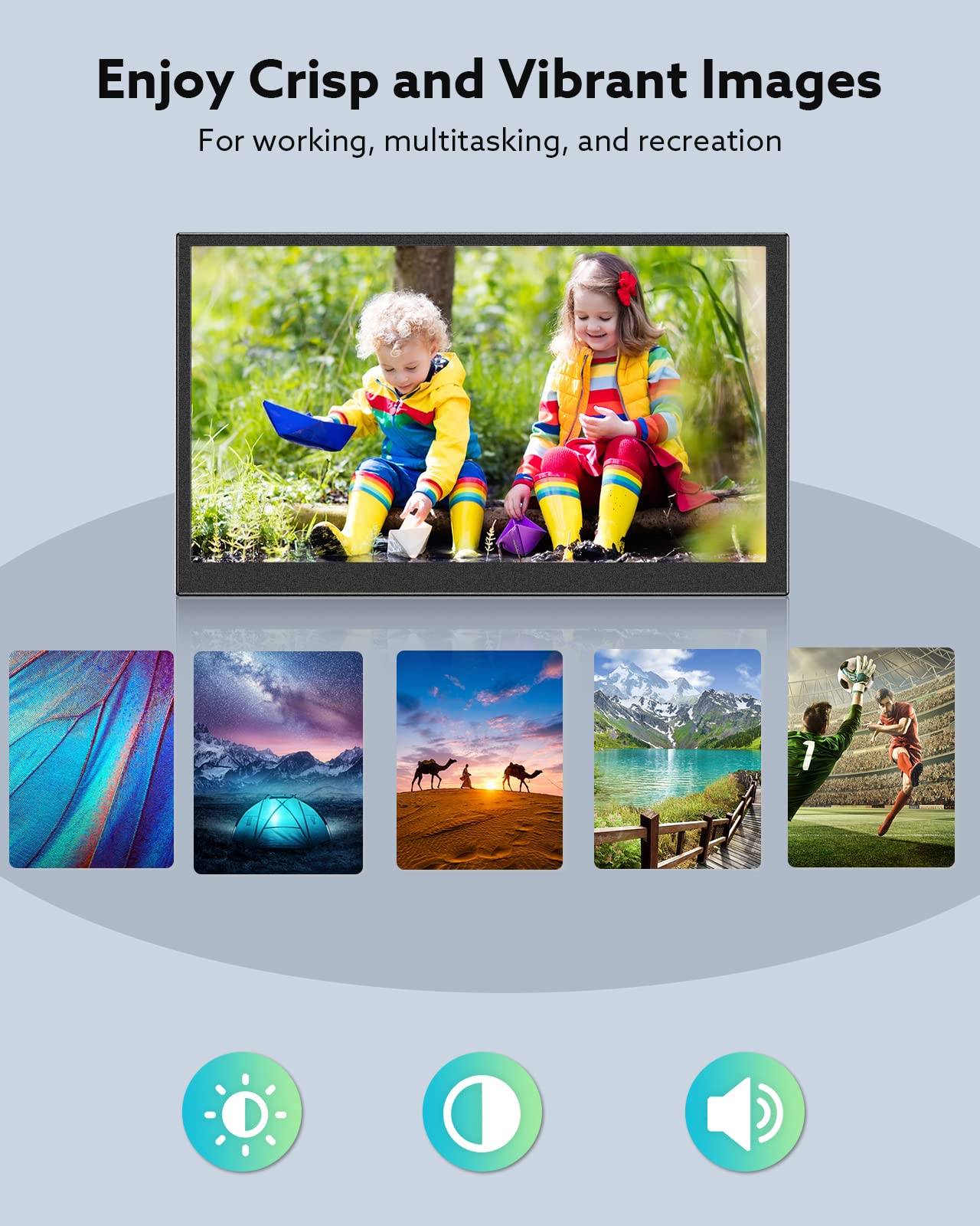 Eyoyo 7 Inch Mini Monitor 1024x600 Resolution Car Rear View TFT LCD Screen with HDMI VGA AV Input for PC DVD DVR CCD 140 Degree Wide View - View 5 of 9