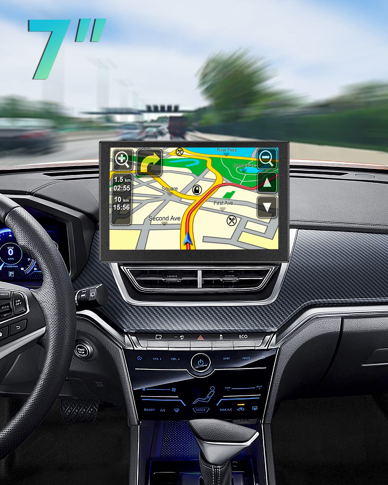 Eyoyo 7 Inch Mini Monitor 1024x600 Resolution Car Rear View TFT LCD Screen with HDMI VGA AV Input for PC DVD DVR CCD 140 Degree Wide View - View 8 of 9