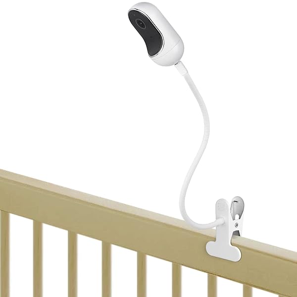 wochel Flexible Clip Mount for Owlet & Motorola Baby Monitors - No Tools, No Wall Damage, Easy Setup - White