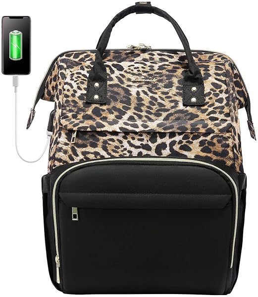 LOVEVOOK LOVEVOOK College Laptop Backpack 15.6 Inch Waterproof Travel Backpack for Women Anti-theft Work Bag Perfect Gift for Teachers and Nurses Leopard