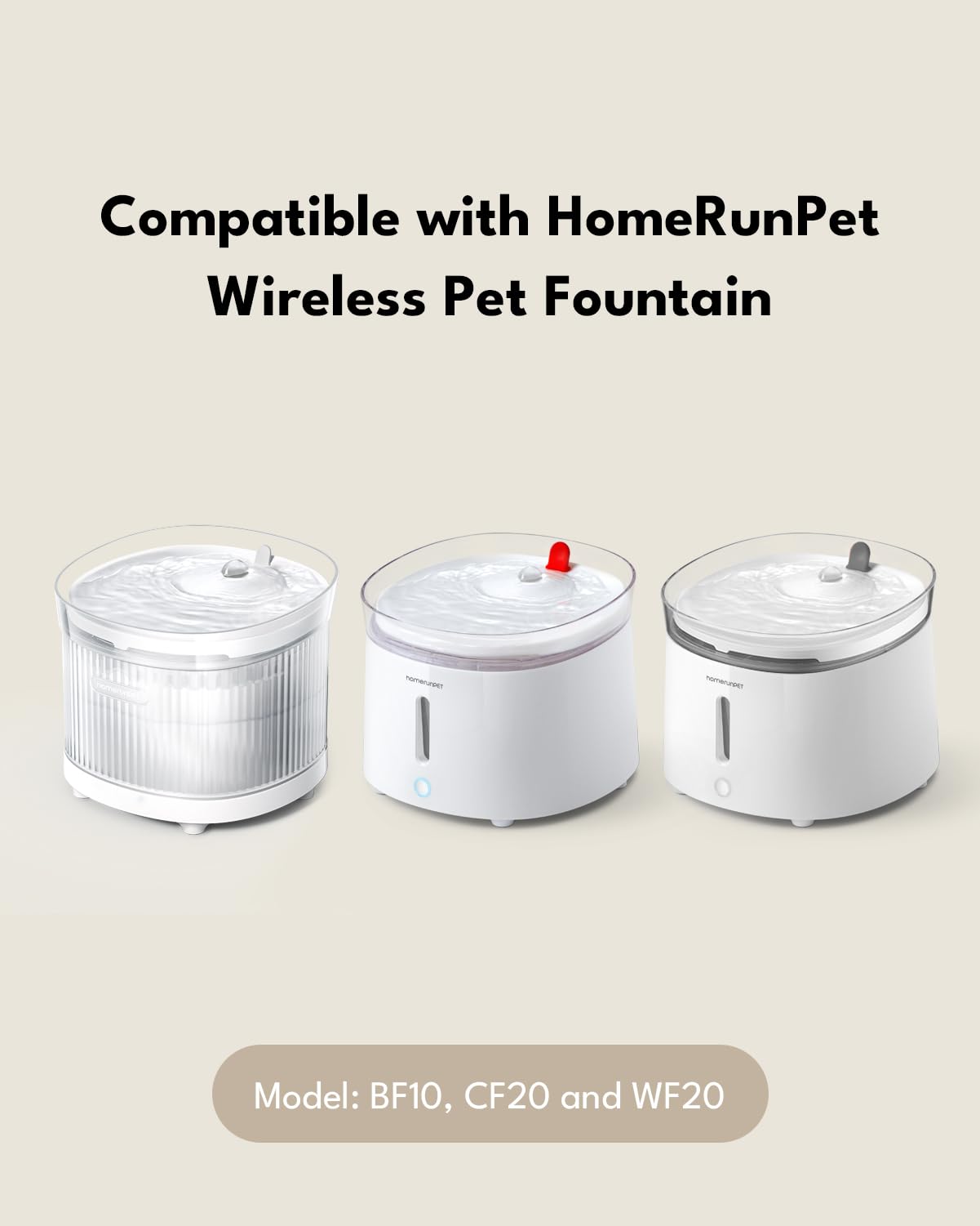 Homerunpet Pet Fountain Filters Replacement for Cat and Dog Water Dispensers WF20 CF20 BF10 - View 3 of 5