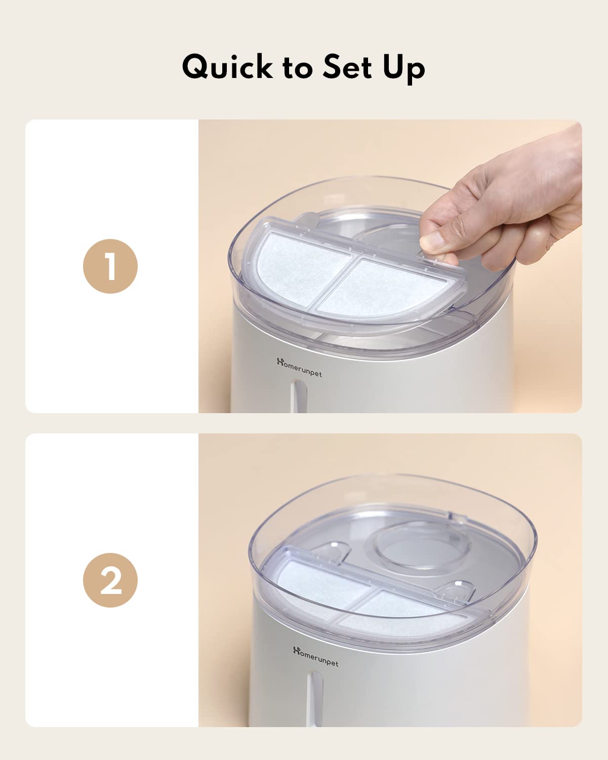 Homerunpet Pet Fountain Filters Replacement for Cat and Dog Water Dispensers WF20 CF20 BF10 - View 5 of 5