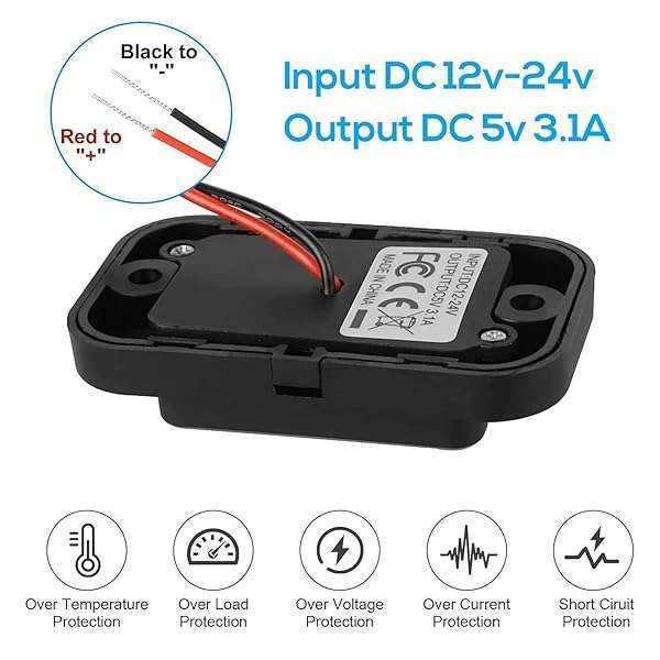 Linkstyle Linkstyle 12V USB Outlet: QC3.0 USB A & C Charging Socket for Car, Marine & Motorcycle - View 5 of 8