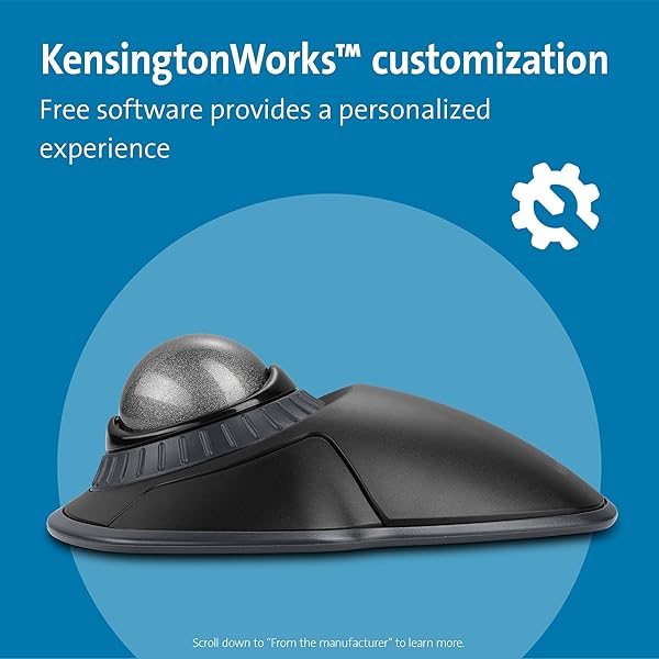 Kensington Buy Kensington Orbit Wireless Trackball with Scroll Ring - Space Gray (K72675WW) | Ergonomic Black/Grey Design for Comfort - View 6 of 8