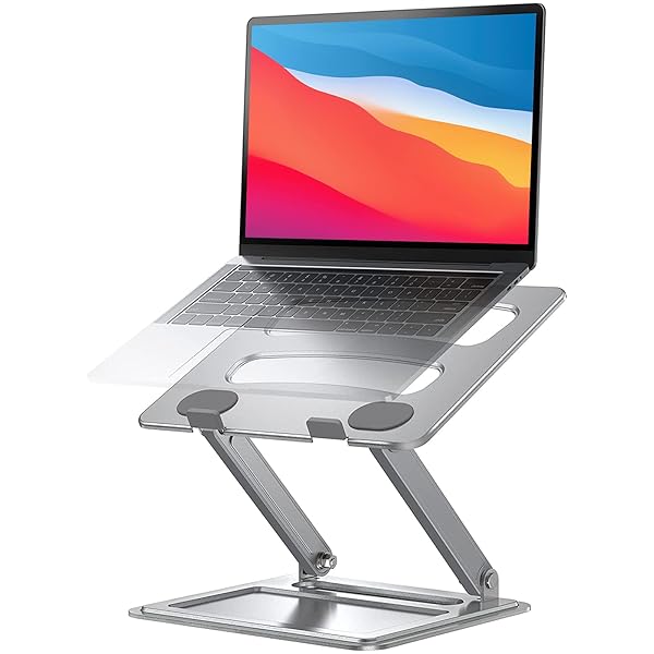 LORYERGO LORYERGO Adjustable Laptop Stand Foldable Riser for 17.3inch Laptops Portable Ergonomic Desk Stand Holds Up to 17.6lbs Silver
