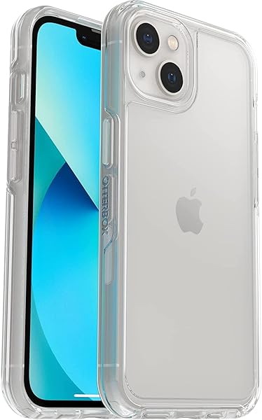OtterBox iPhone 13 Symmetry Series Case Clear Ultra Sleek Wireless Charging Compatible Raised Edges Protect Camera and Screen