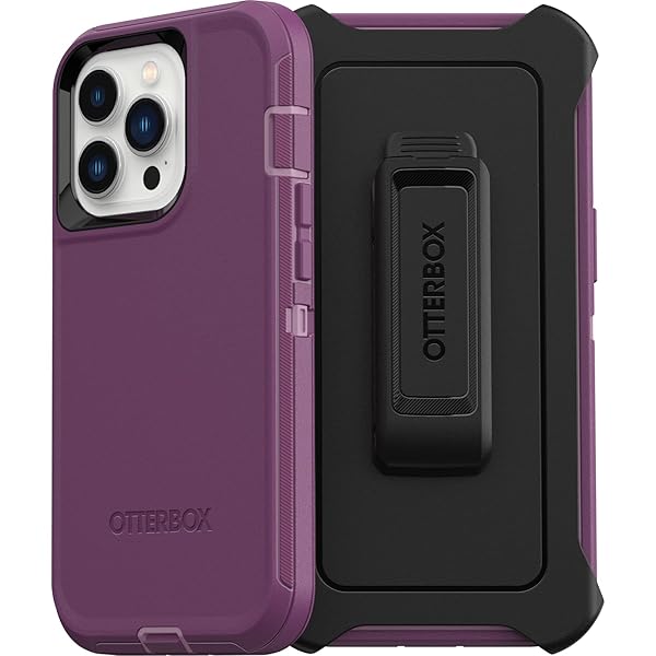 OtterBox OtterBox iPhone 13 Pro Defender Series Case Happy Purple Rugged Durable with Port Protection and Holster Clip Kickstand