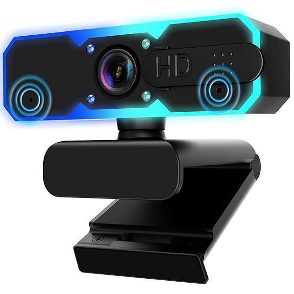 NBPOWER NBPOWER 1080P 60FPS Webcam with Microphone & RGB Light - Perfect for Streaming on Windows & Mac
