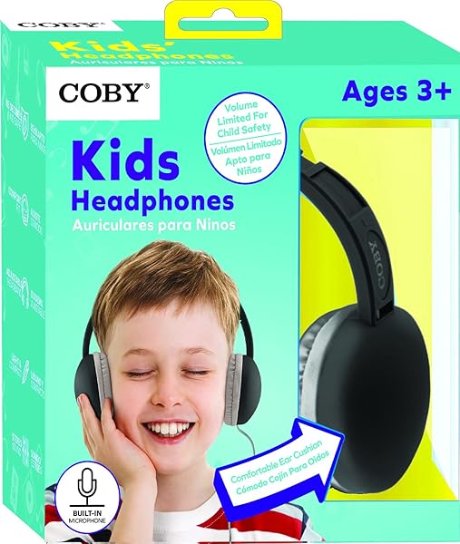 Coby Coby Wired Headphones for Kids Lightweight Earphones with Microphone Volume Control Noise Isolation Headset for School Black - View 4 of 7