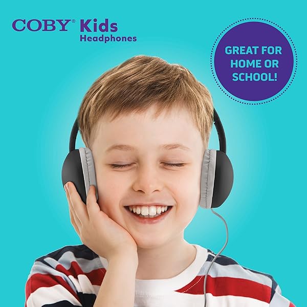 Coby Coby Wired Headphones for Kids Lightweight Earphones with Microphone Volume Control Noise Isolation Headset for School Black - View 5 of 7