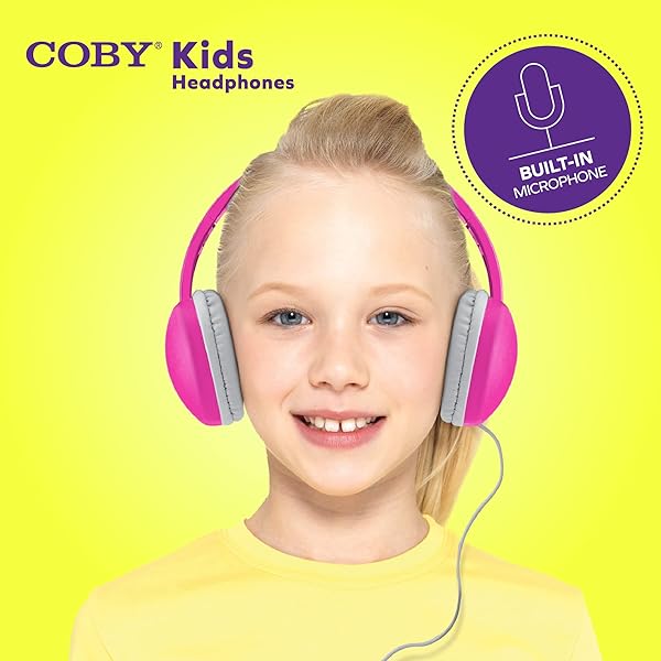 Coby Coby Wired Headphones for Kids Lightweight Earphones with Microphone Volume Control Noise Isolation Headset for School Black - View 6 of 7