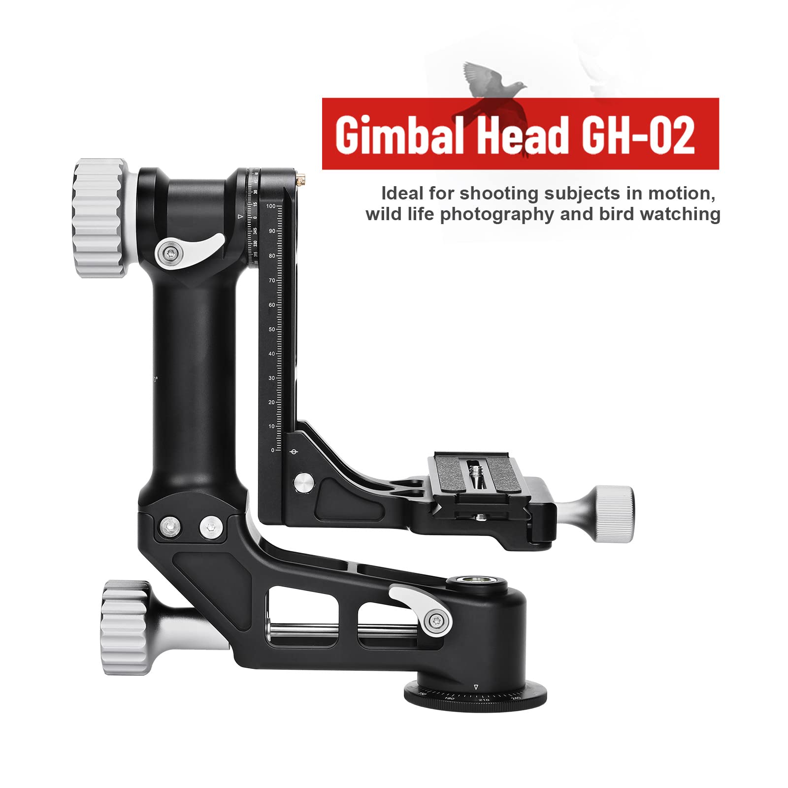SUNWAYFOTO SUNWAYFOTO GH-02 Gimbal Head Aluminum Supports 66 lbs 30 Kgs Ideal for Photographers and Videographers - View 2 of 9