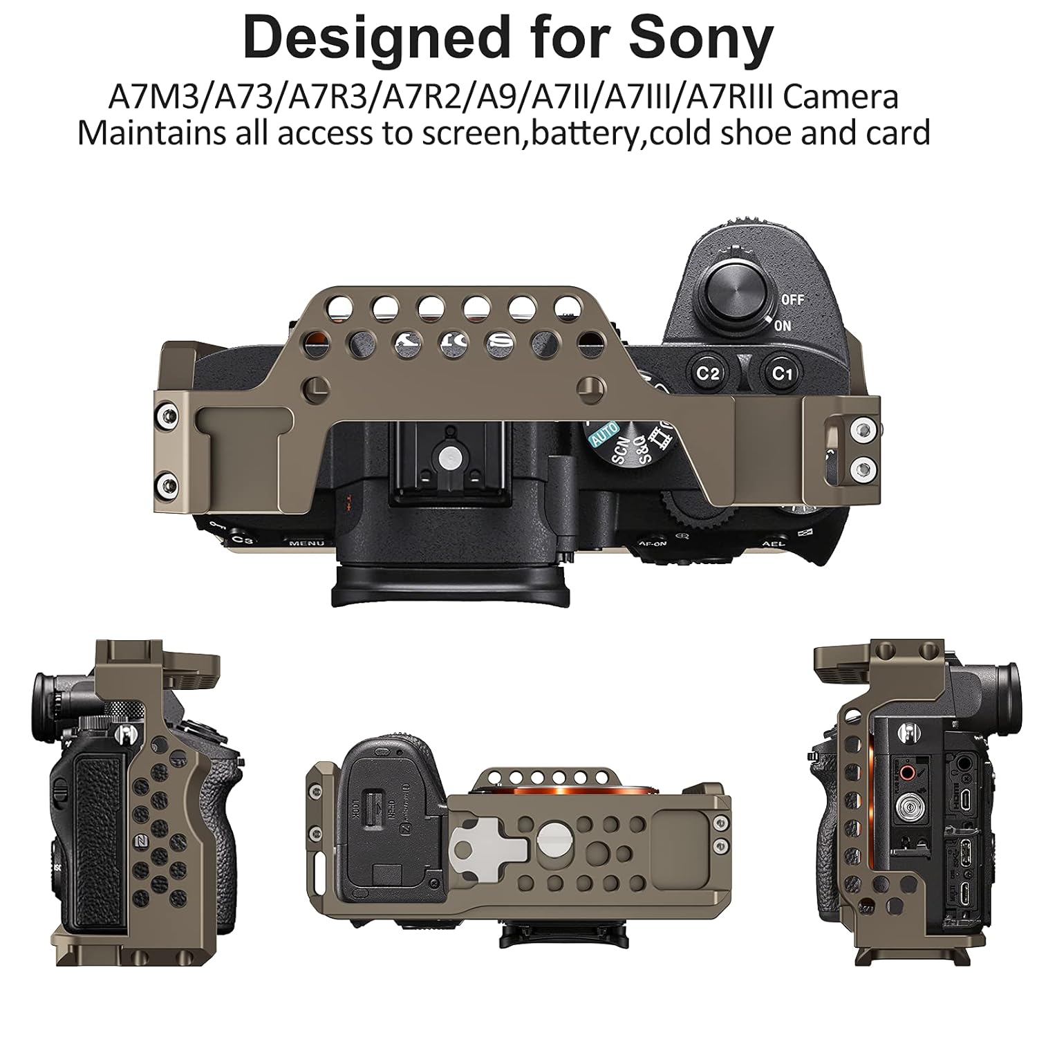 Poyinco Poyinco Camera Cage with Cold Shoe for Sony A7M3 A73 A7R3 A7R2 Enhance Your Filmmaking Experience - View 5 of 7