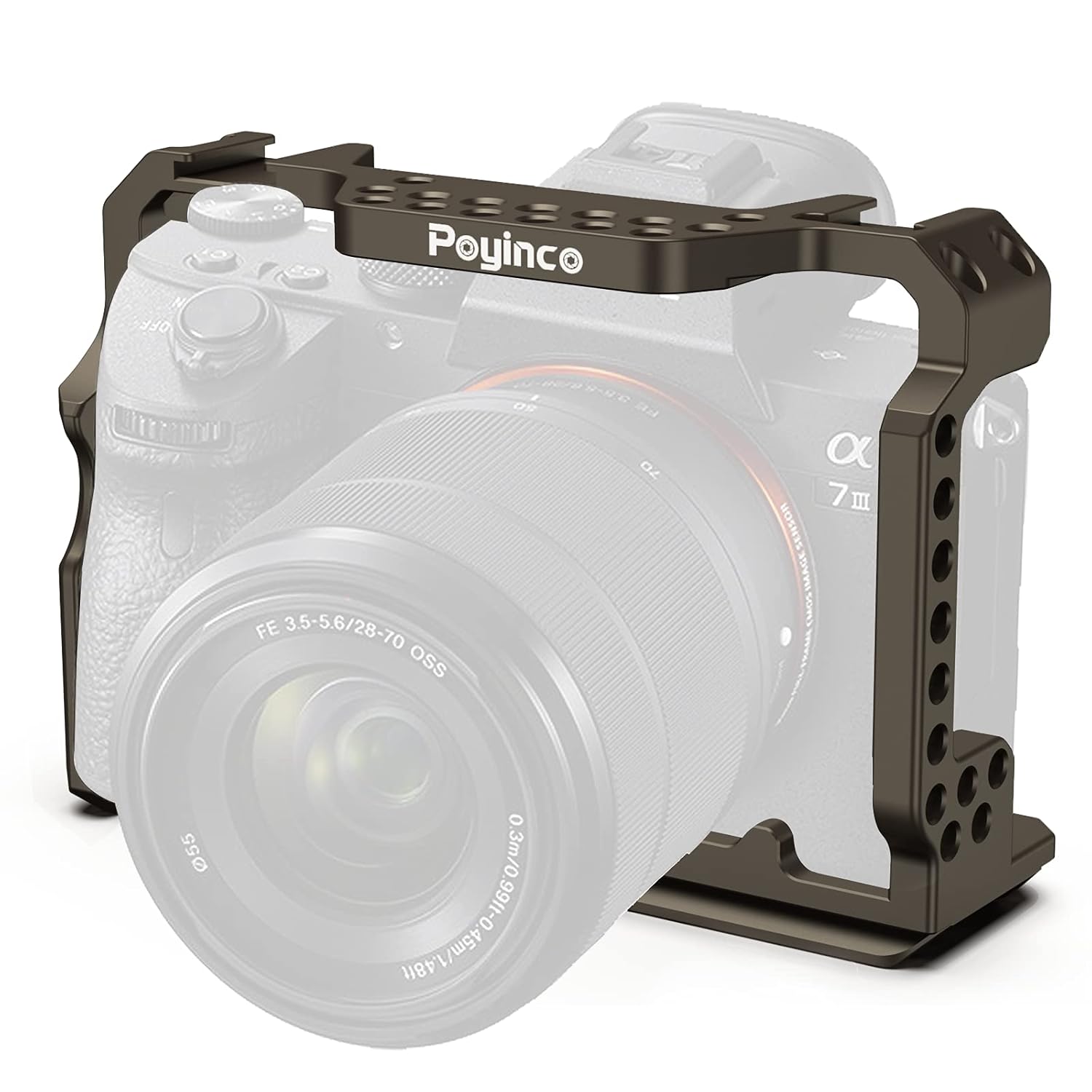 Poyinco Camera Cage with Cold Shoe for Sony A7M3 A73 A7R3 A7R2 Enhance Your Filmmaking Experience