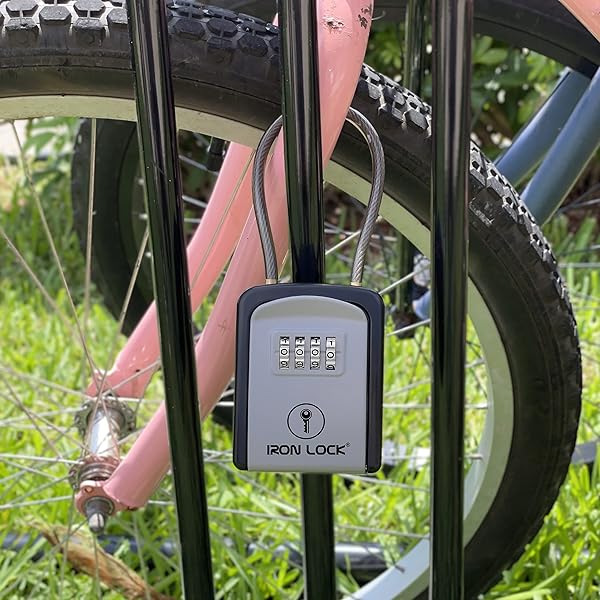 Iron Lock Iron Lock Key Lock Box Portable Waterproof 4 Digit Combination Resettable Code Outdoor Indoor Key Storage for Realtors - View 10 of 10