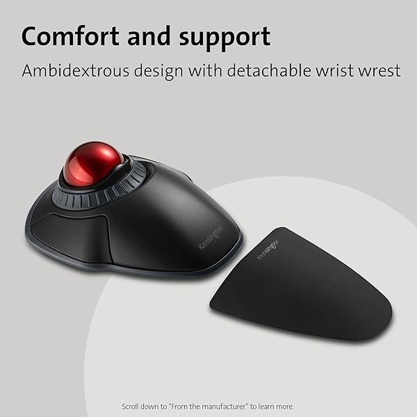 Kensington Buy Kensington Orbit Wireless Trackball with Scroll Ring - Black-Red (K70990WW) for Effortless Navigation - View 11 of 11