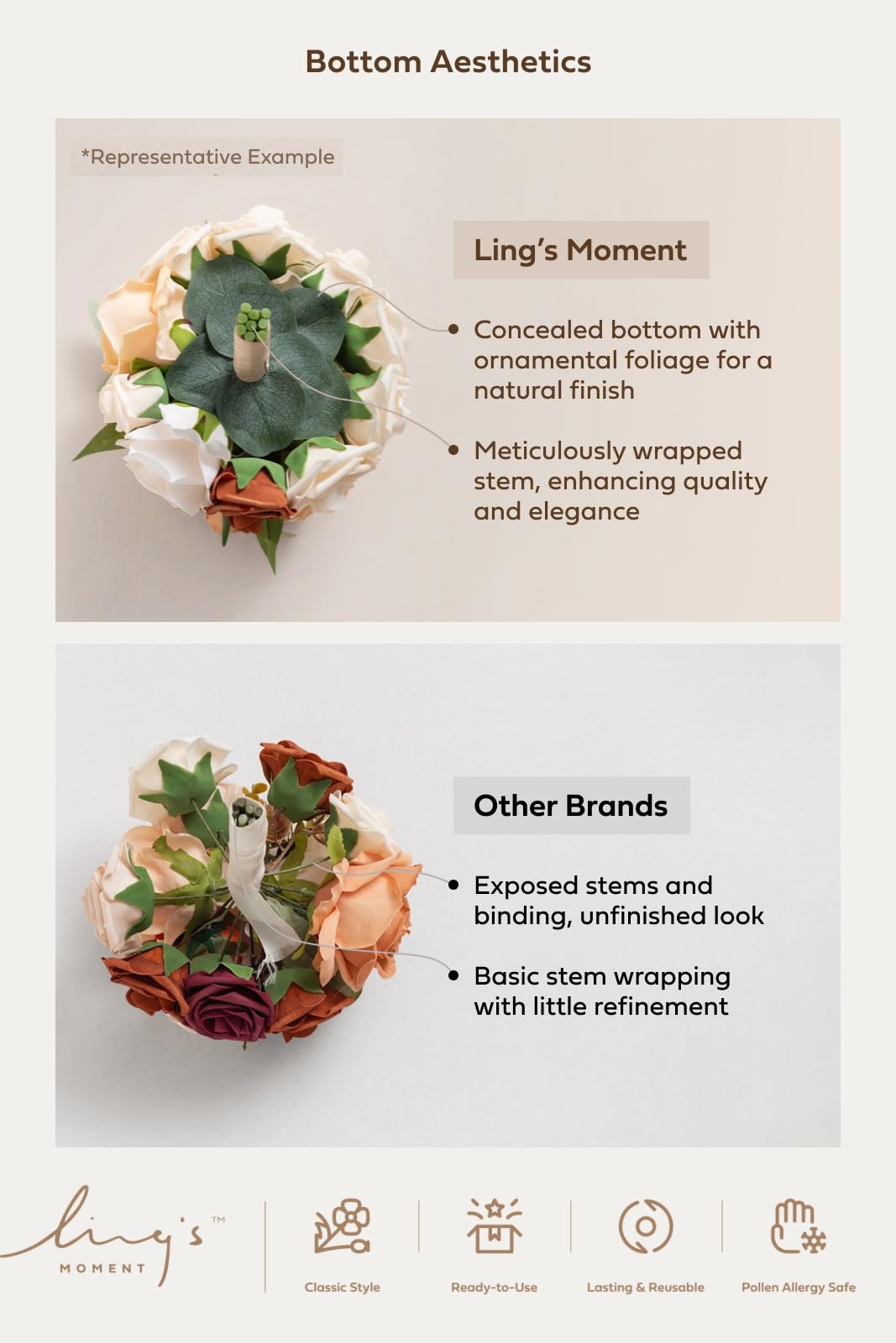 Ling's Moment Dusty Blue Bridesmaid Bouquet 7 Inch Artificial Flowers for Weddings and Anniversaries - View 8 of 8