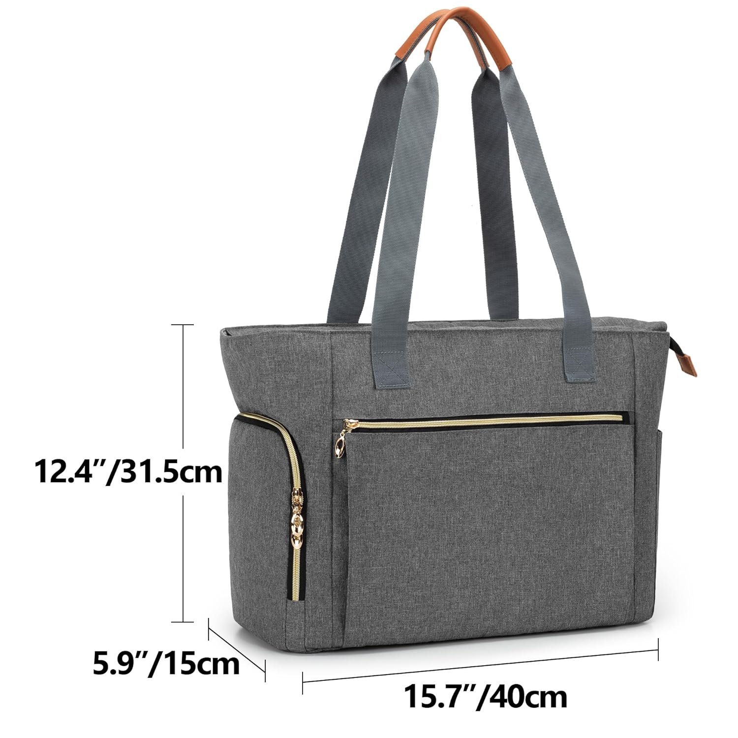 CURMIO CURMIO Large Teacher Tote Bag with Cup Holder and Laptop Compartment for Women in Gray - View 5 of 8