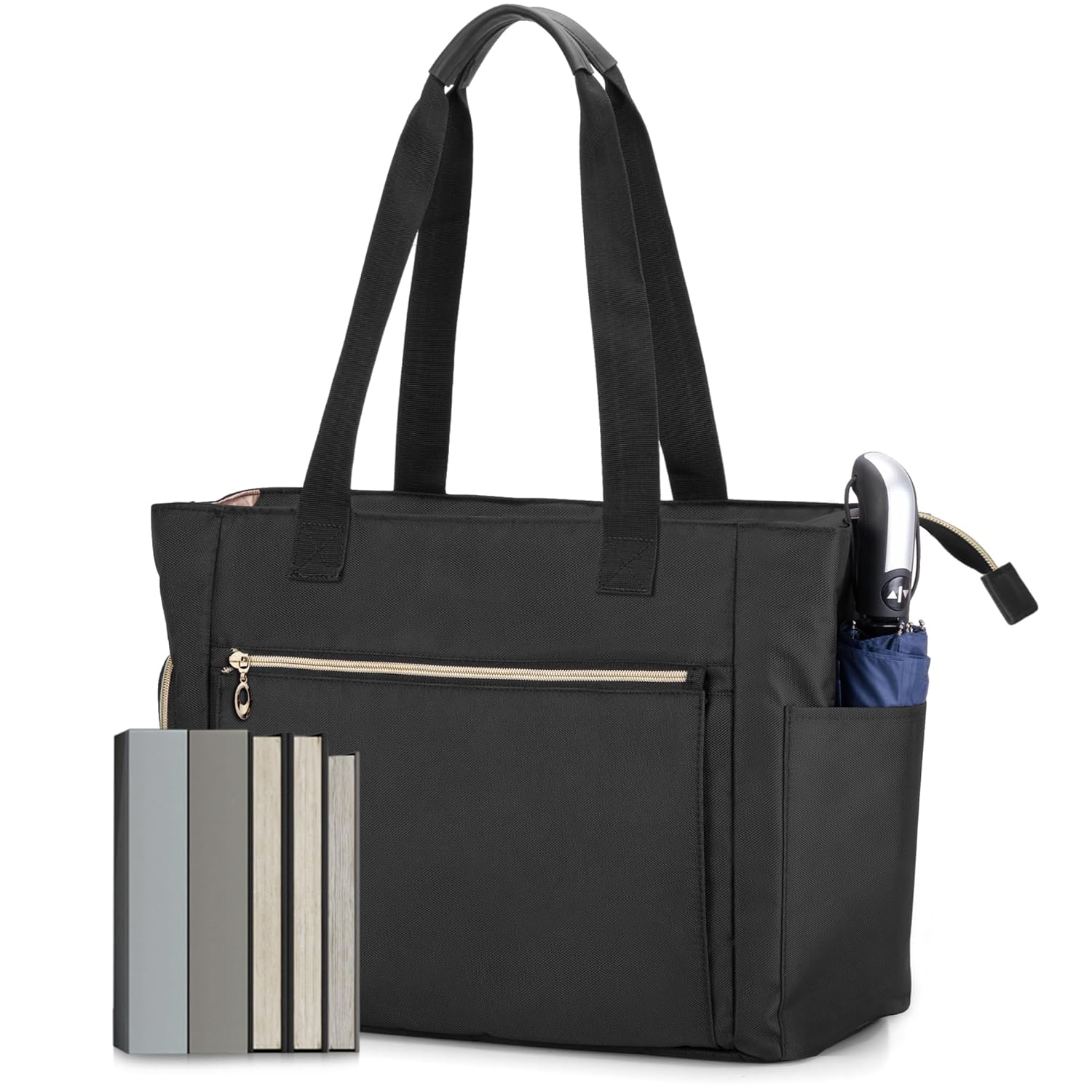 CURMIO CURMIO Large Teacher Tote Bag with Cup Holder and Laptop Compartment for Women in Gray - View 8 of 8