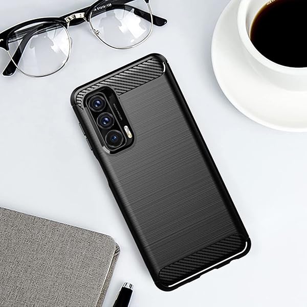 Osophter Osophter Motorola Moto Edge 2021 Case with 2 Screen Protectors Shock-Absorbing Flexible TPU Rubber Black Cover - View 9 of 9