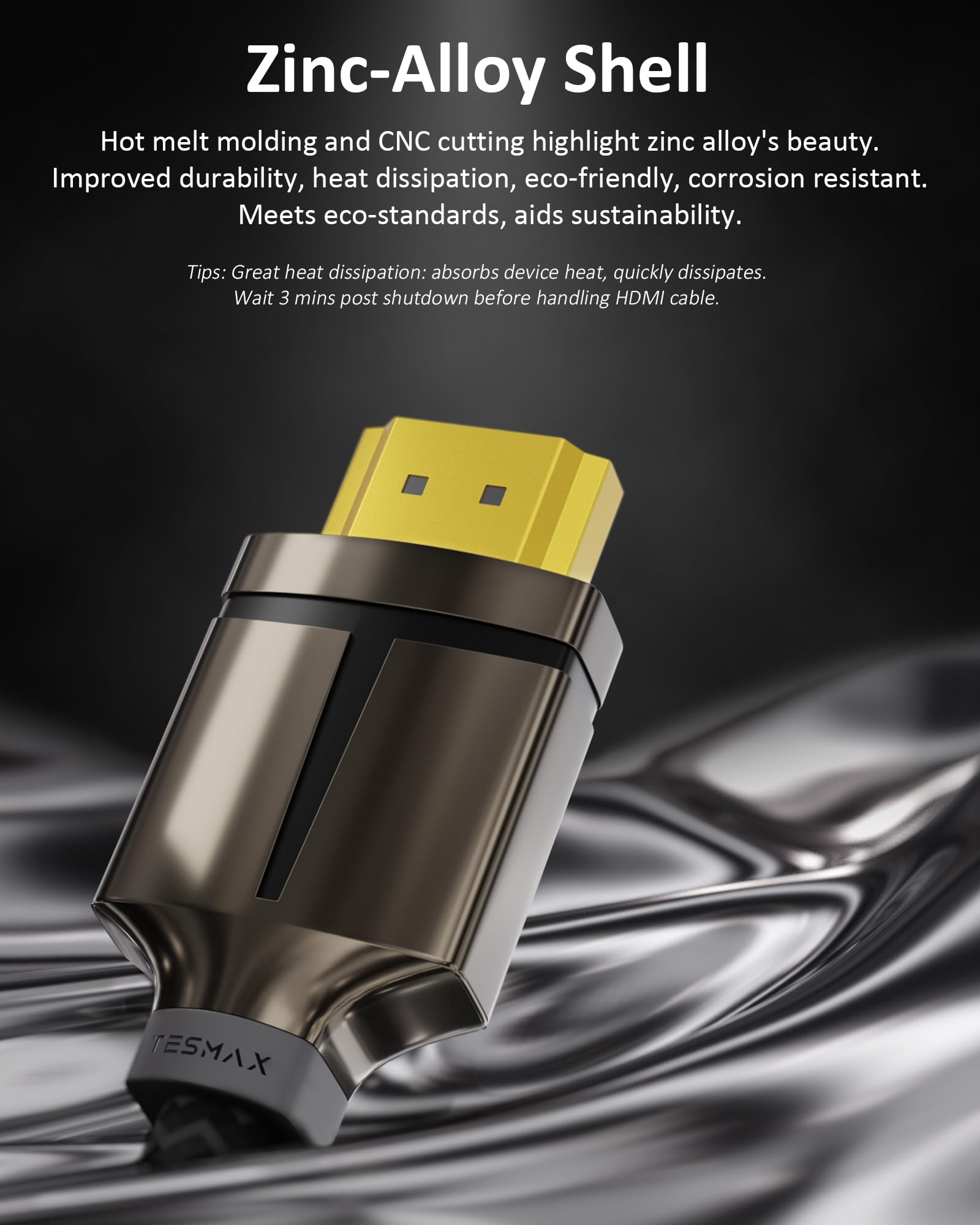 Tesmax TESMAX 8K HDMI Cable 48Gbps 6.5FT Ultra High Speed 8K60Hz 4K120Hz Compatible with Dolby Vision Apple TV Samsung LG Sony PS5 Xbox RTX3080 - View 5 of 7