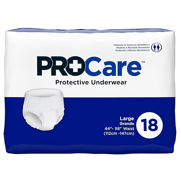 QUALITY 1st First Quality 92933100 White Large ProCare Adult Moderate Absorbent Underwear Pack of 18 for Comfort and Protection
