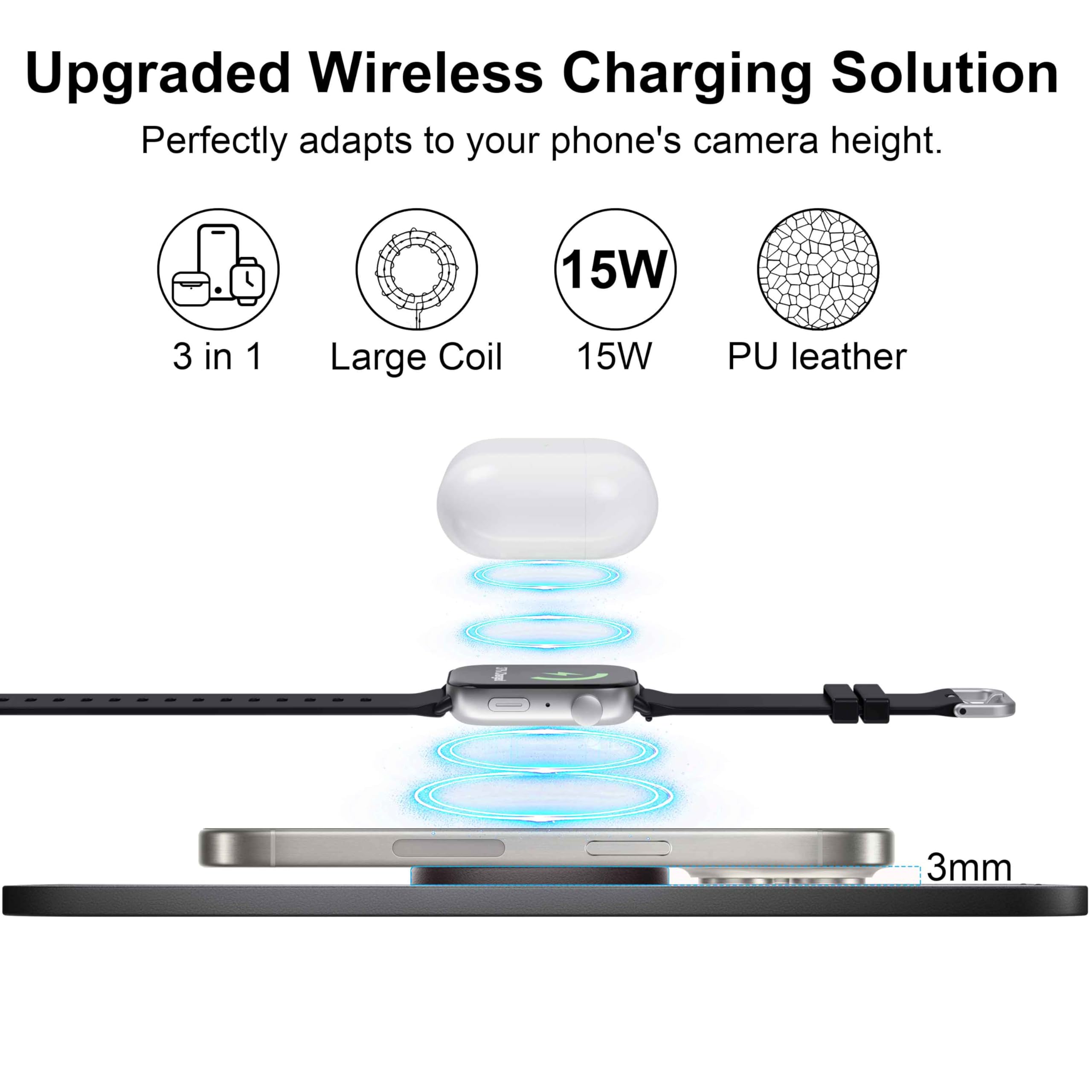 VIVIYA 15W Wireless Charging Mouse Pad with Wrist Support Fast Qi Charger for iPhone Samsung Galaxy Multiple Devices - View 3 of 7