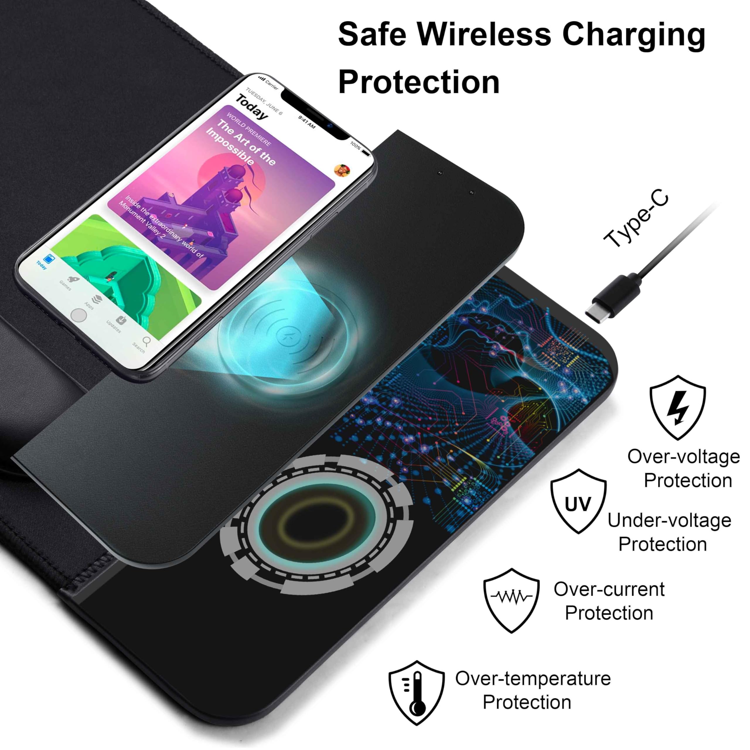 VIVIYA 15W Wireless Charging Mouse Pad with Wrist Support Fast Qi Charger for iPhone Samsung Galaxy Multiple Devices - View 6 of 7