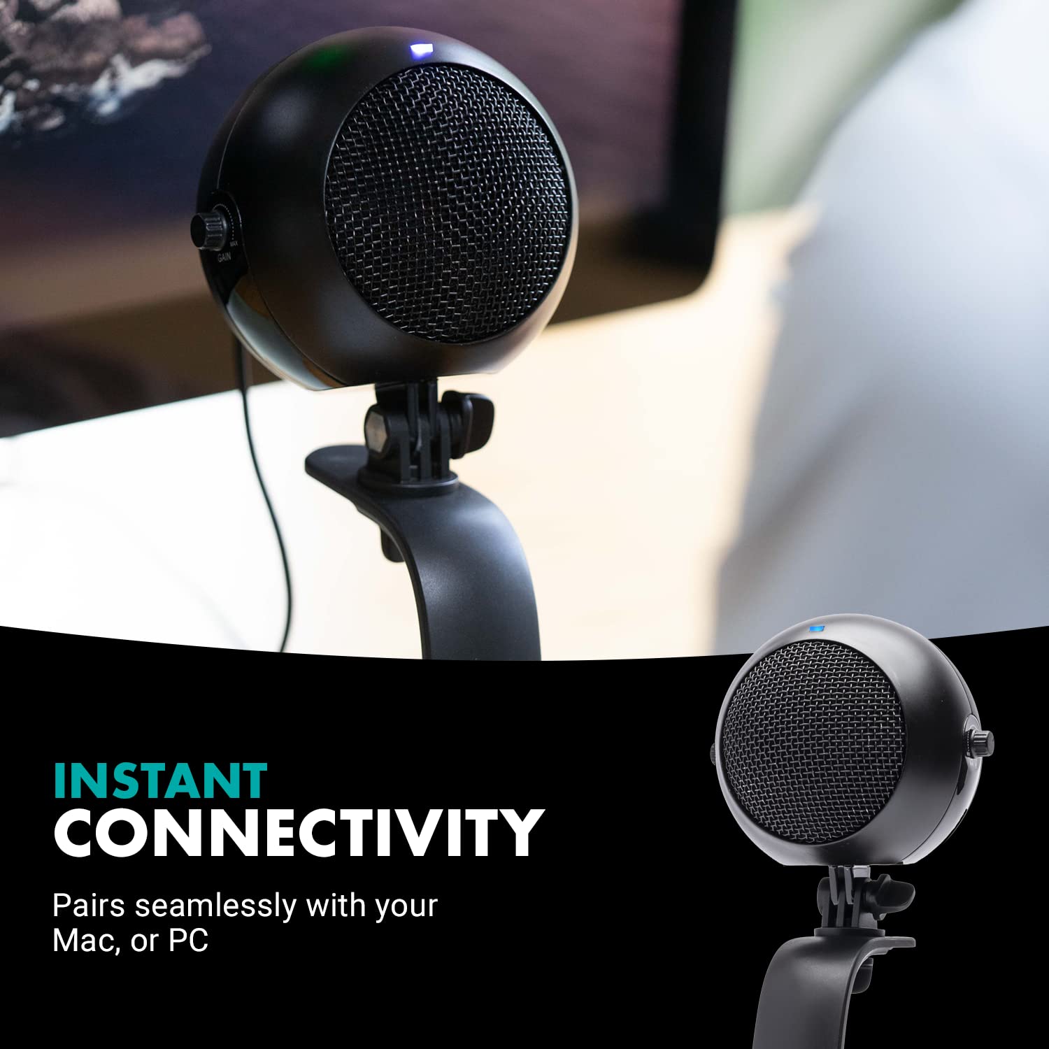 Movo Movo WebMic USB Microphone with Desktop Stand Cardioid Condenser for PC and Mac Ideal for Gaming Podcast Streaming Video Conferencing - View 6 of 7