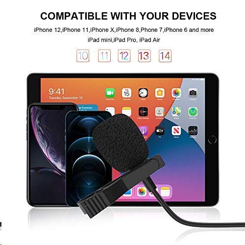 CORINTH Professional Lavalier Microphone for iPhone and iPad Ideal for Video Recording Interviews and Meetings 9.8 Feet Long Cable - View 8 of 8
