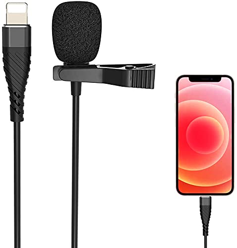 CORINTH Professional Lavalier Microphone for iPhone and iPad Ideal for Video Recording Interviews and Meetings 9.8 Feet Long Cable