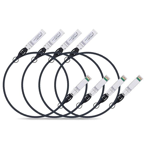 ipolex iPolex 10G SFP+ Twinax Cable 1m Direct Attach Copper Passive Cable for Cisco Meraki Ubiquiti Mikrotik Intel Fortinet Netgear D-Link TP-Link 4 Pack