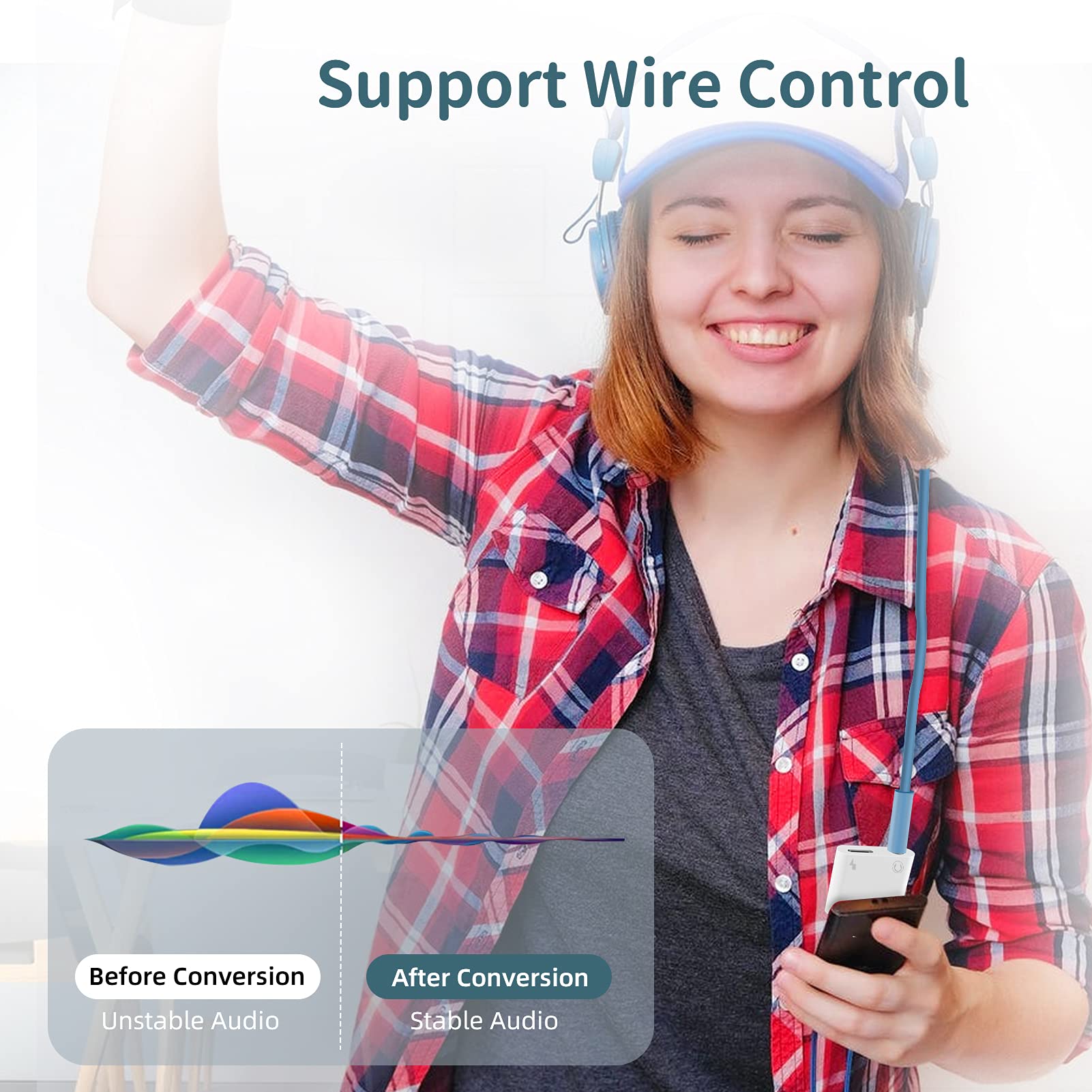 Aksenli USB C to 3.5mm Audio Adapter Charger Headphone AUX Port 3 in 1 Type C Earbud Splitter Dongle Compatible with Samsung Galaxy iPhone 15 Pro Max - View 2 of 6