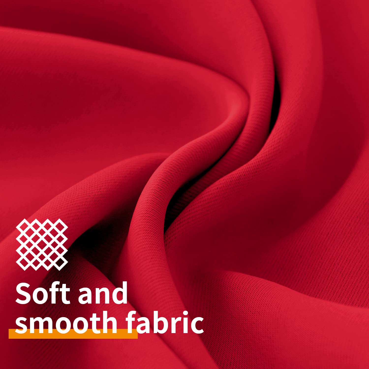 YoungsTex YoungsTex Red Blackout Curtains 63 Inch Grommet Room Darkening Drapes Thermal Insulated 2 Panels for Bedroom Living Room Bathroom - View 6 of 9