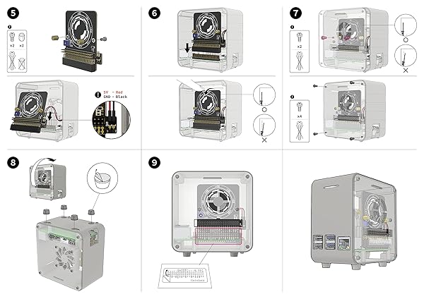 ElectroCookie ElectroCookie Raspberry Pi 4 Case: Mini Aluminum Desktop with Cooling Fan & Color-Changing Light - Matte Black & Neon - View 10 of 10